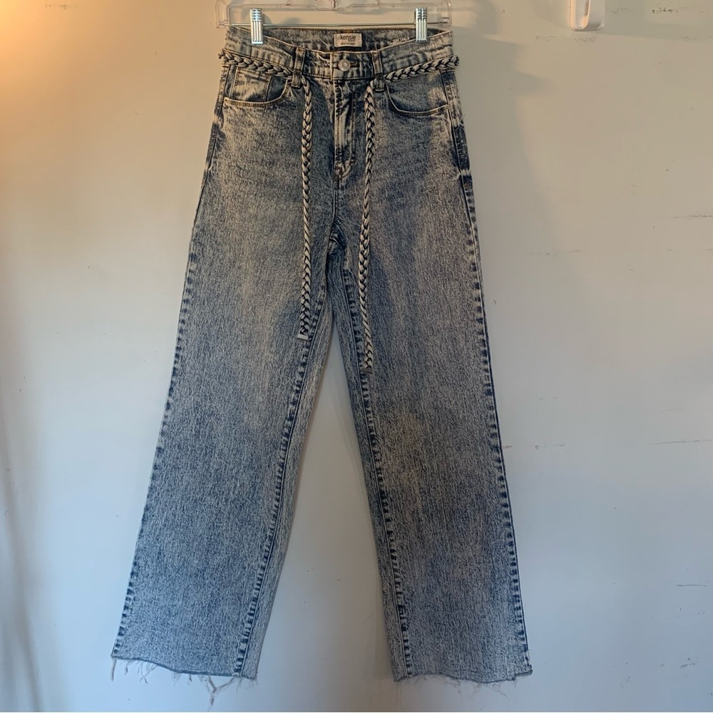 Kensie The Carla High Rise Wide Leg Braided Belt Jeans Women’s Size 0 Festival - Picture 2 of 8
